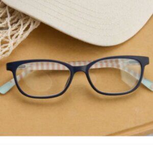 Peepers Beach Read Blue Light Blocking Glasses in Navy/Summer Stripe